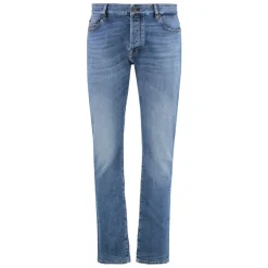 Regular Fit Jeans met Leren Logo