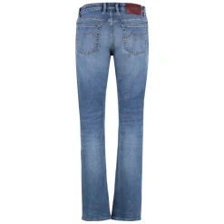 Regular Fit Jeans met Leren Logo