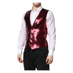 Rode Pailletten Formele Vest