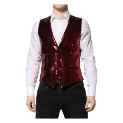 Rode Pailletten Formele Vest
