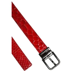 Rood exotisch lederen metalen gesp riem