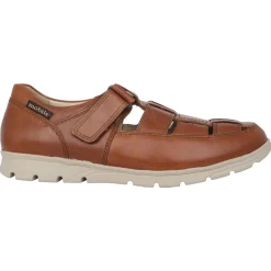 Sandalen van leer met brede pasvorm - Bruin