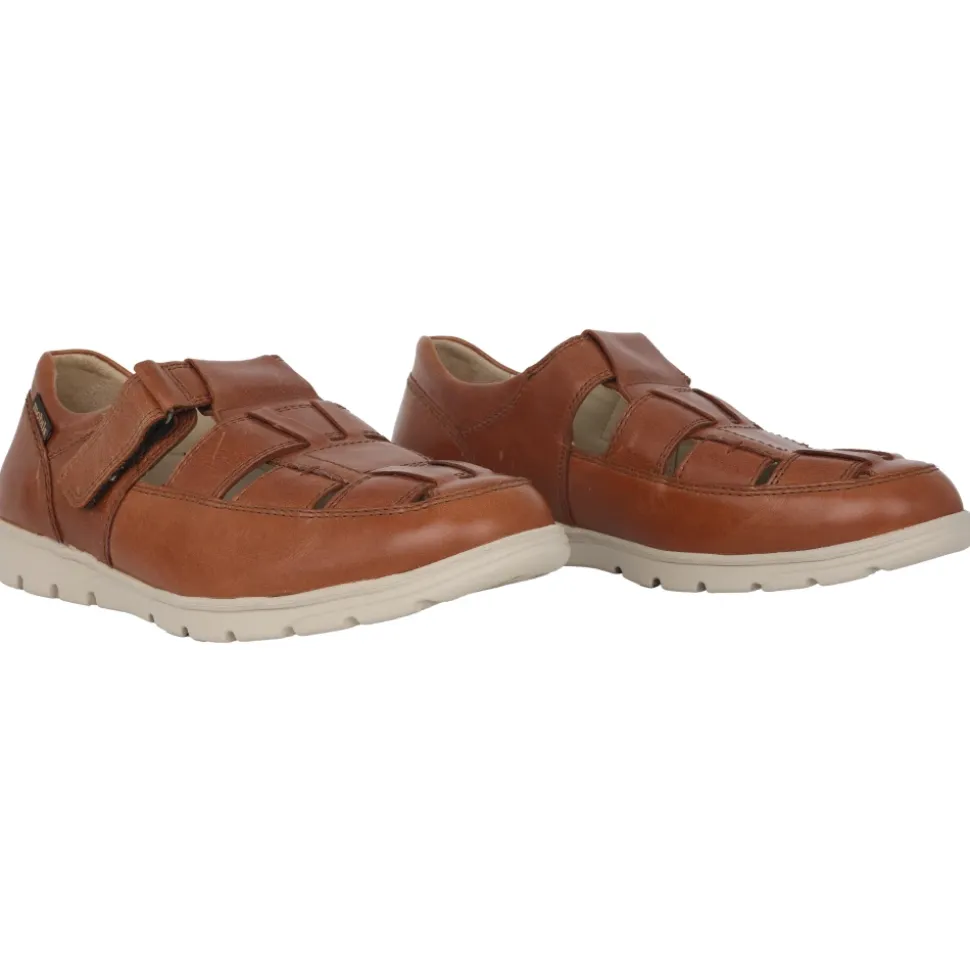 Sandalen van leer met brede pasvorm - Bruin