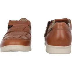 Sandalen van leer met brede pasvorm - Bruin