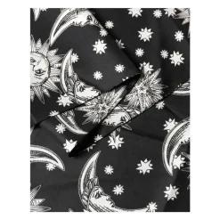Silk Sun Moon Star Fringe Foulard Scarf