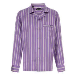 Silk Jacquard Regular Stripe Pyjama Shirt