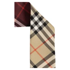 Skinny Contrast Check Silk Scarf