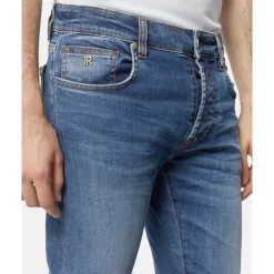 Slim Fit Blauwe Jeans met Faded Effect