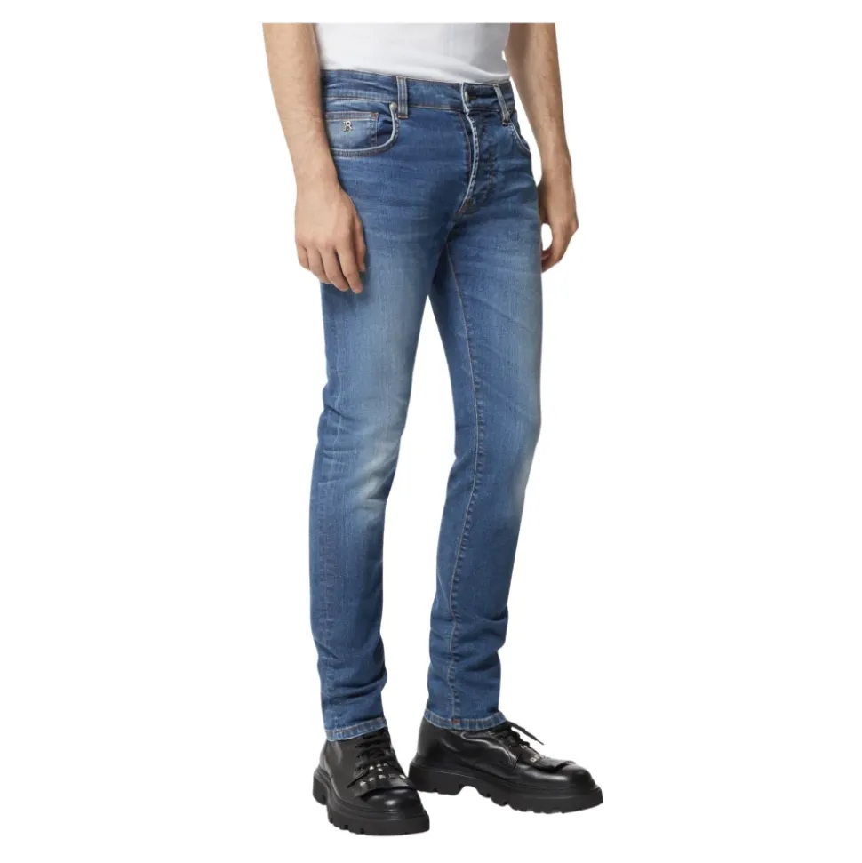 Slim Fit Blauwe Jeans met Faded Effect