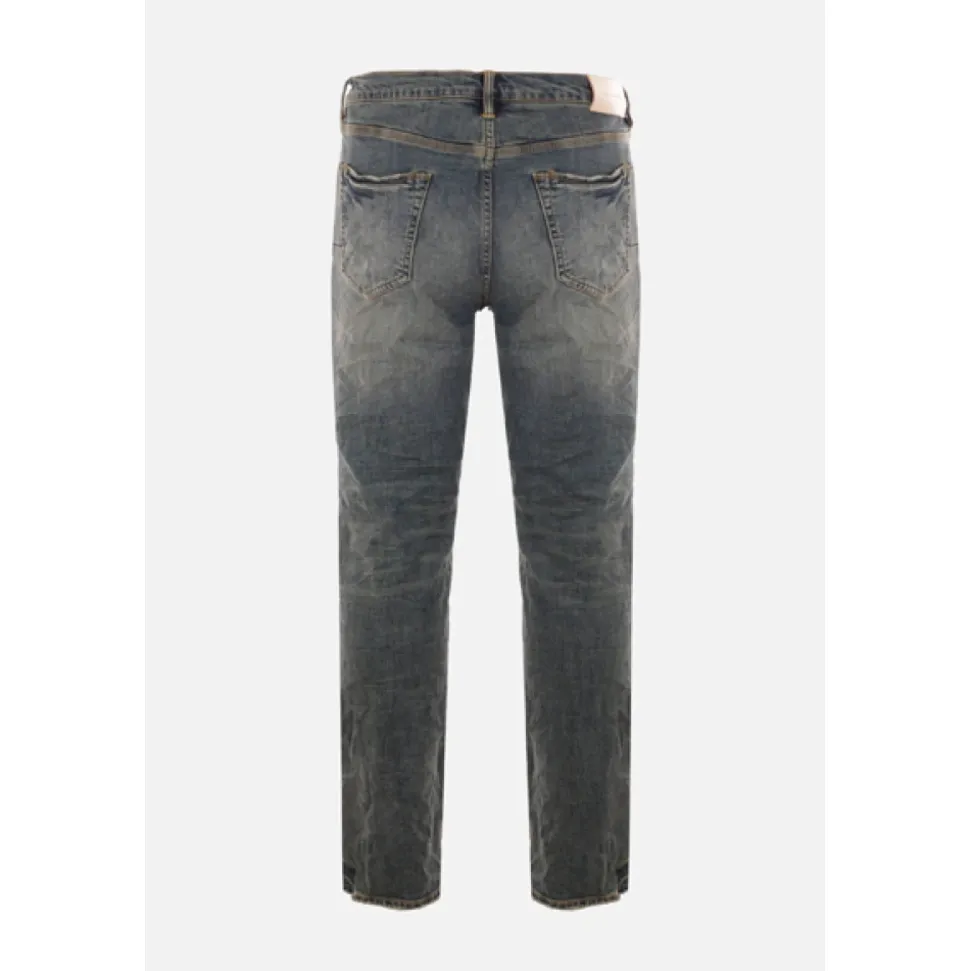 Slim-Fit Denim Jeans in Indigo met Distressed Effect