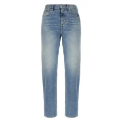 Slim fit katoenen denim broek