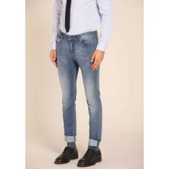 Slim Fit Navy Blue Denim Broek