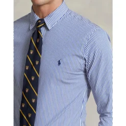 Slim gestreept poplin overhemd