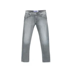 Slim Grey Nick Jeans met Rips