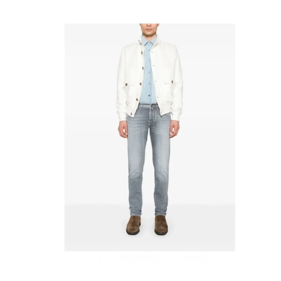 Slim Grey Nick Jeans met Rips