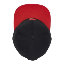 Snapback Pet Zwart/Rood Katoen Geborduurd