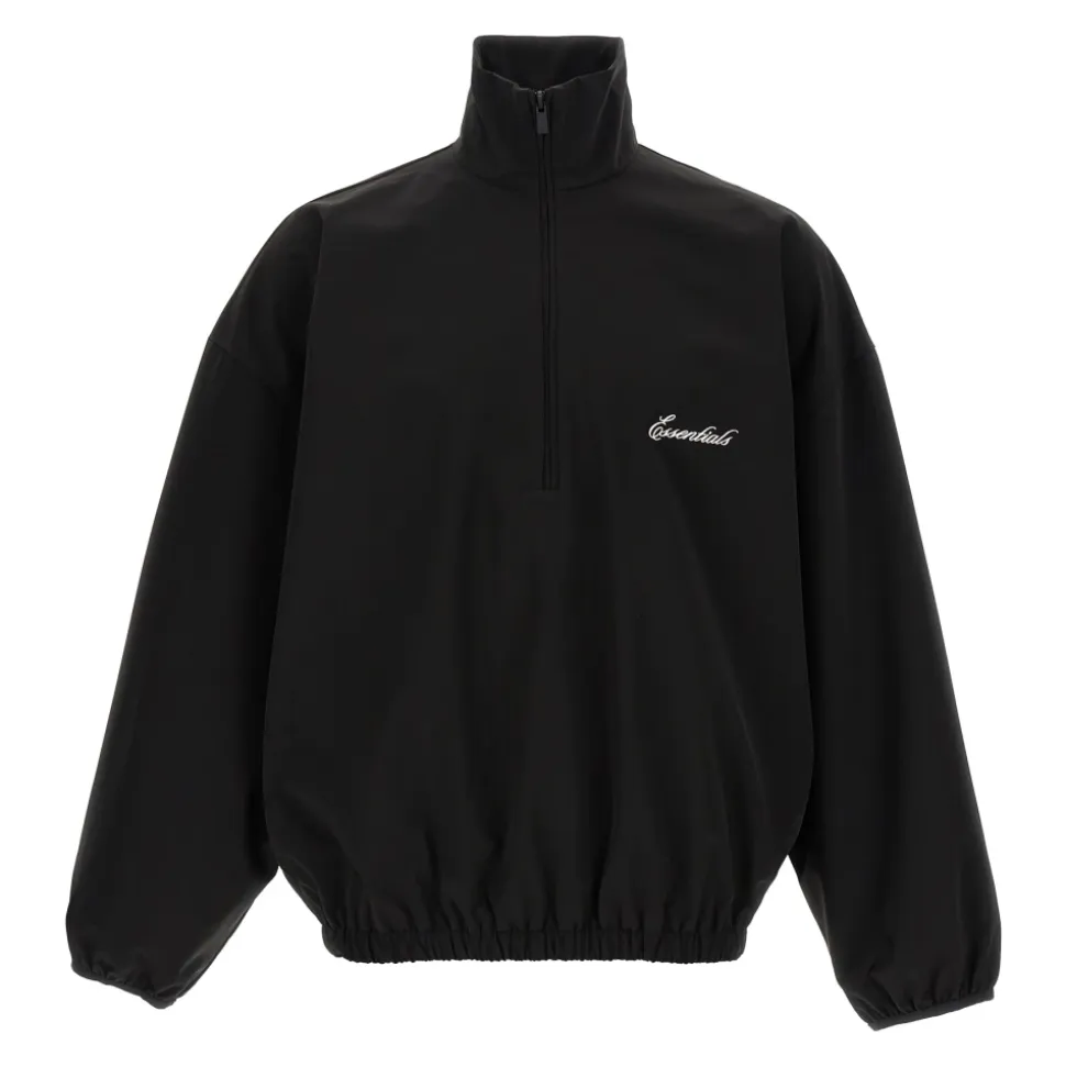Sportief Nylon Sweatshirt met Halve Rits