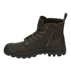 Sportieve Bruine Rits Leren Schoenen