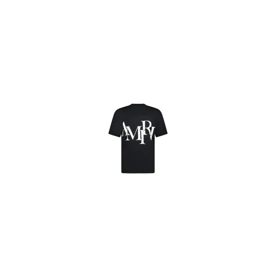 Staggered Logo T-shirt Zwart