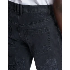 Straight Distressed Repaired Jeans