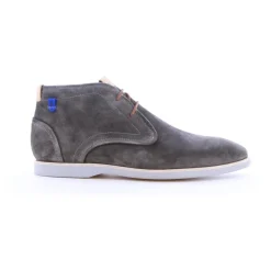 Suède Leren Veterschoenen Donkergrijs