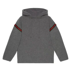 Tape Logo Knit Hoodie