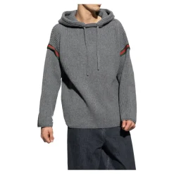 Tape Logo Knit Hoodie