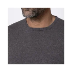 Taupe Merino Wol Ronde Hals Trui