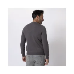 Taupe Merino Wol Ronde Hals Trui