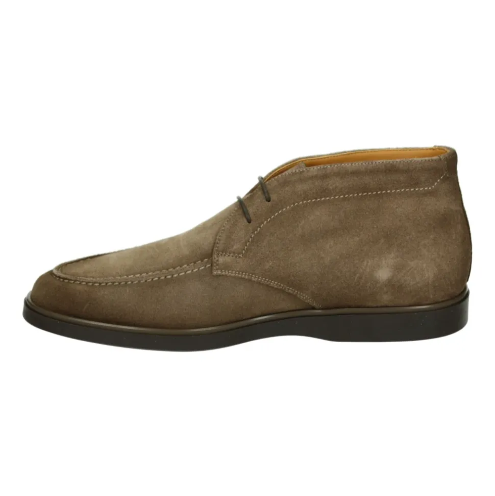 Taupe Suède Business Schoenen met Rubberen Zool