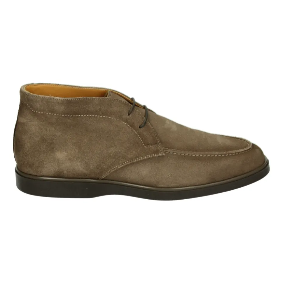 Taupe Suède Business Schoenen met Rubberen Zool