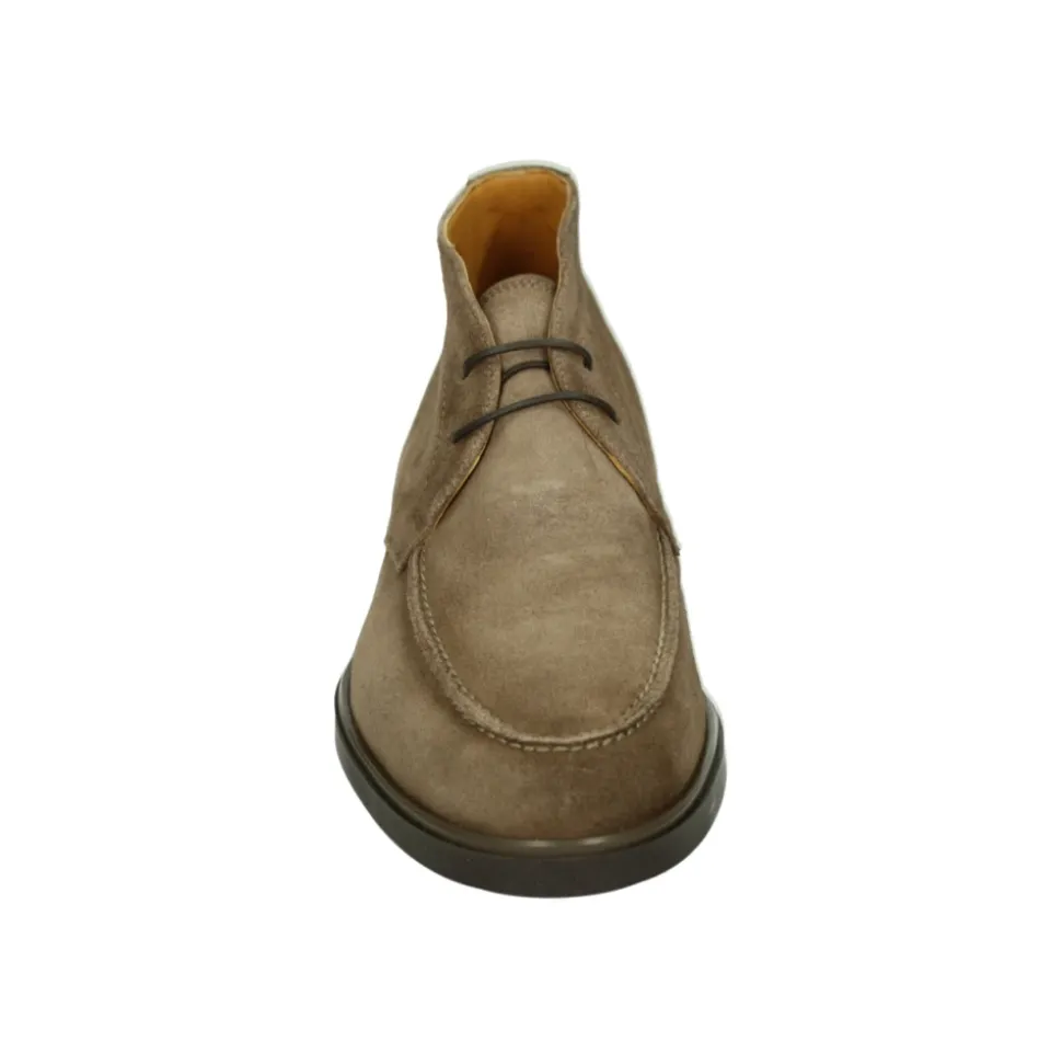 Taupe Suède Business Schoenen met Rubberen Zool