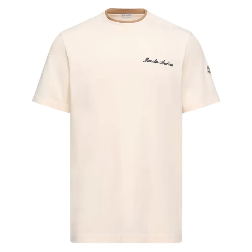 T-shirt van katoen met geborduurd logo