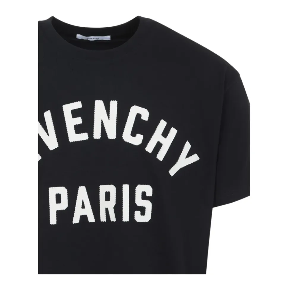 T-shirt van katoen met Paris-borduursel