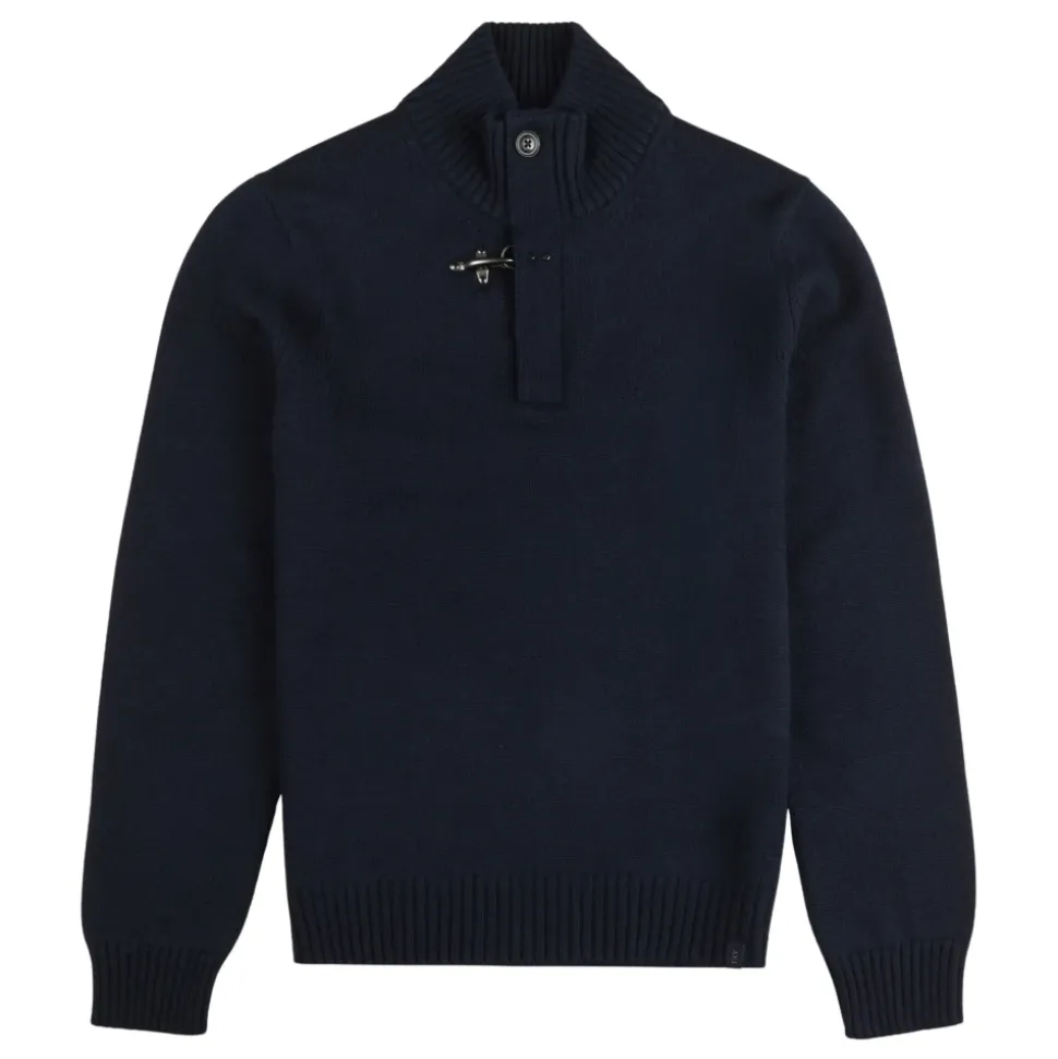 Turtleneck met hoge hals en knoopsluiting