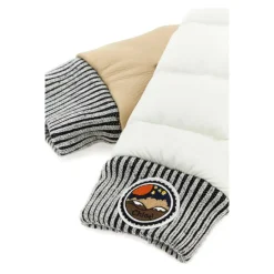 Tweekleurige nylon en leren handschoenen