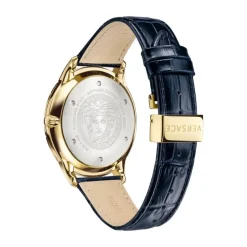 UNIVERS GMT blauw goud leren horloge