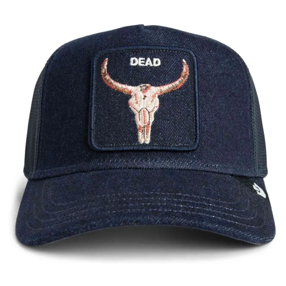 Vaquera Mojada Calavera Denim Dead Trucker Cap