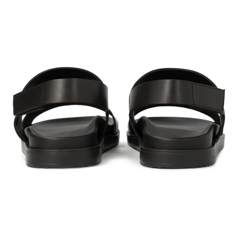 Velcro leren sandalen