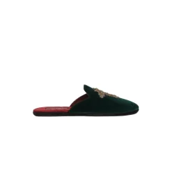 Velours Geborduurde Heren Pantoffels