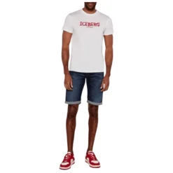 Verticale Heren T-shirt Wit Regular Fit
