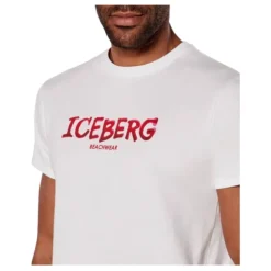 Verticale Heren T-shirt Wit Regular Fit
