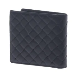 Wallet in black woven print leather