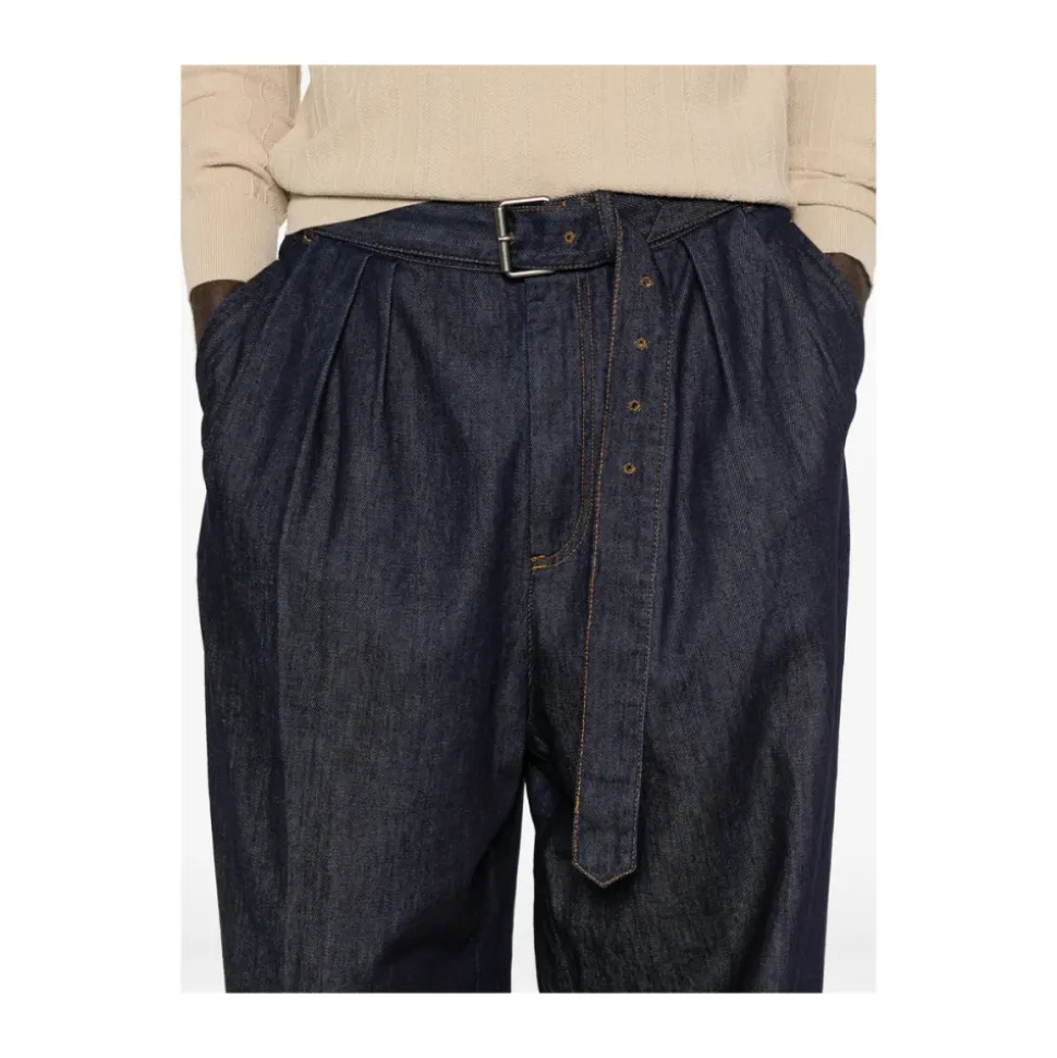 Wide Pleated Jeans