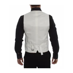 Wit Katoen Zijde Blend Jurk Vest