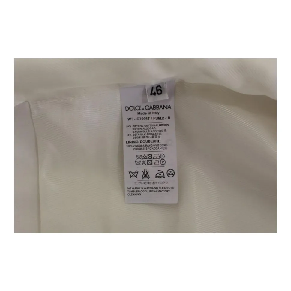 Wit Katoen Zijde Blend Jurk Vest