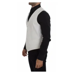 Wit Katoen Zijde Blend Jurk Vest