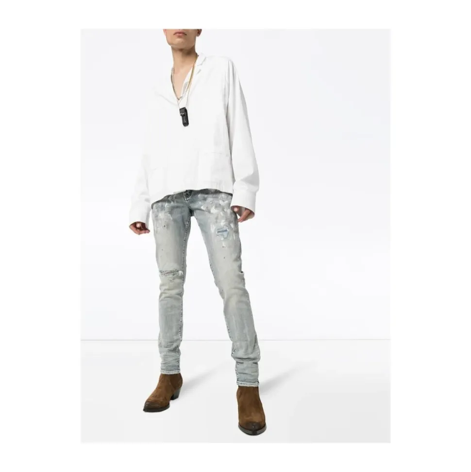 Wit geverfde Slim Fit Jeans