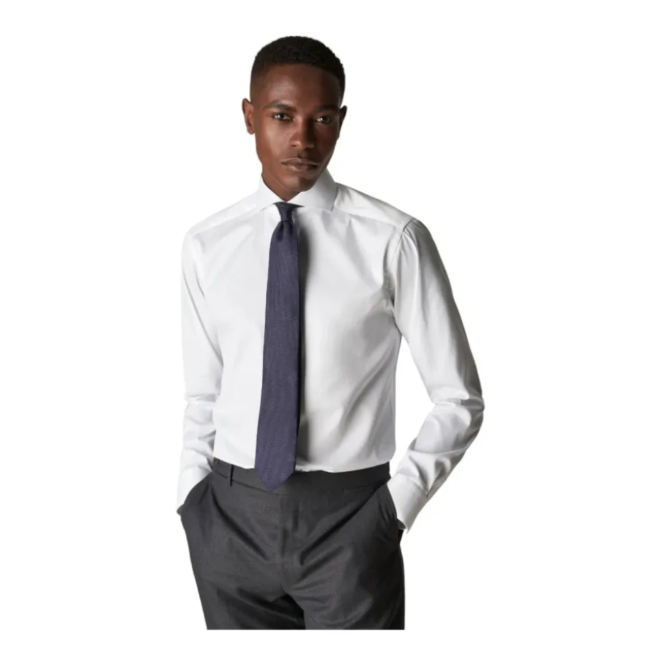 Wit Signature Twill Overhemd - Extreme Cut Away