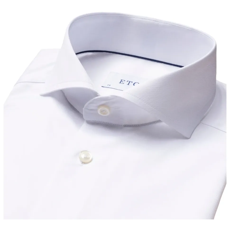 Wit Signature Twill Overhemd - Extreme Cut Away